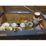 Assorted box of collectables incl china, glass, plateware etc