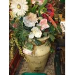 Large Resin Urn ( 26 inches tall ) of Artificial Flowers