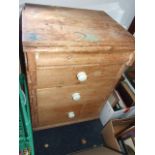 Antique Pine 4 Draw Cabinet