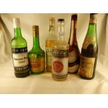 6Bottles of mixed alcohol including Rum,Kummel, Calisay, Tio Pepe etc SPR