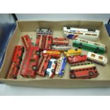 Box of Diecast Buses Dinky , Matchbox etc