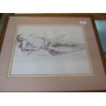 Yeo Kim Seng Drawing of Male Nude 37 x 27 cm