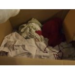 2 Boxes Ladies Clothes and box of Linen ( from house clearance )