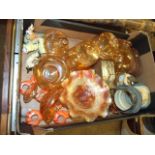 Box of Assorted from house clearance mainly Carnival Glass