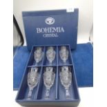 Bohemia hand cut crystal wine glasses