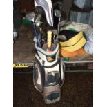 Golf Bag and Assorted Golf Clubs