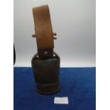 Vintage brass cow bell, approx 13cm tall excl strap