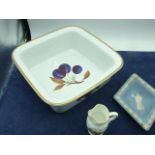 Royal Worcester Evesham Dish 21 x 21 cm 7 tall , Coalport Jug and Jasperware Dish