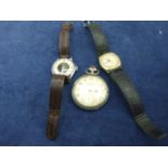 Pocket Watch and 2 Wrist Watches