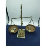 Brass Balance Scales with Weights