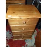 Pine 4 Draw Bedside Cabinet