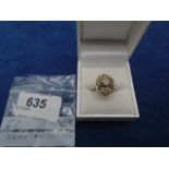 Cubic Zirconia ring, sterling silver (box not incl)