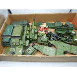 Box of Diecast Military Vehicles Dinky , Matchbox etc