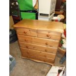 Pine 2 short over 4 long Chest of Drawers 33 inches wide 16 deep 37 1/2 tall