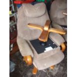 2 Swivel Chairs with Footstools