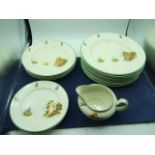 Qty of Palissy China 9 Large Plates , 5 Medium , 3 Small and Jug