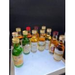 A collection of scotch whisky miniatures to include: The Glendronach 12yr old malt; Inchmurrin malt;