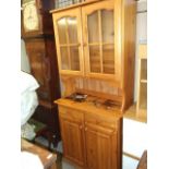 Pine Dresser with Lead Glazed Doors