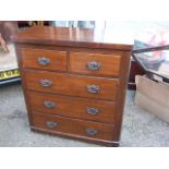 Antique 2 short over 3 long Chest of Drawers 40 inches tall 37 1/2 wide 17 deep