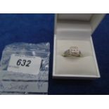 Diamond set silver ring (box not incl)