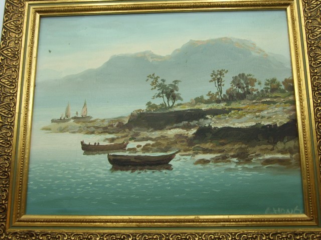 2 Oils on canvas of Boats both signed LHONG 24 X 30 cm - Image 2 of 4