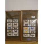 2 framed Players cigarette cards of butterflies
