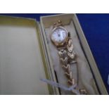 A ladies wrist watch Medana with rolled gold heart strap and clasp