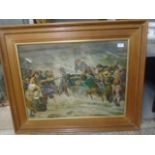 Large framed print of 'rescue from a watery grave' 95cm x 78cm