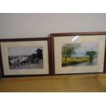 Framed photos of the River Yar and a Broadland scene (2)