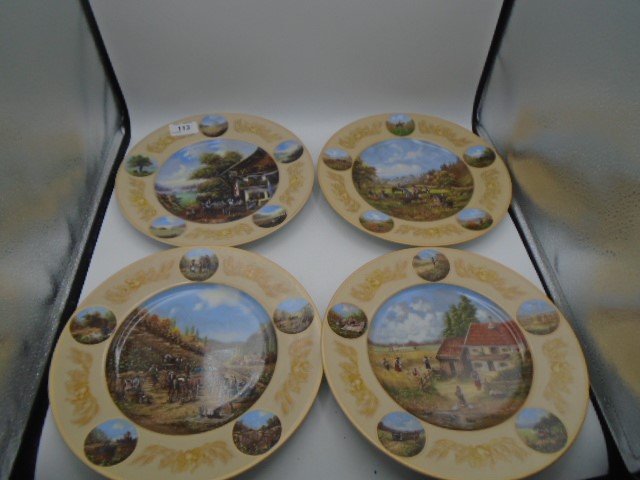 Set of 4 Christian Seltmann picture plates, 10" diameter