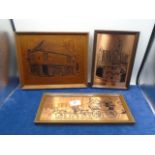 3 copper engravings incl Fountains Abbey
