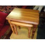 2 Small pine tables largest 15 x 10 inches 15 tall