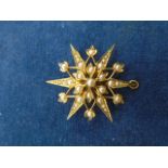 15CT Victorian sea pearl brooch