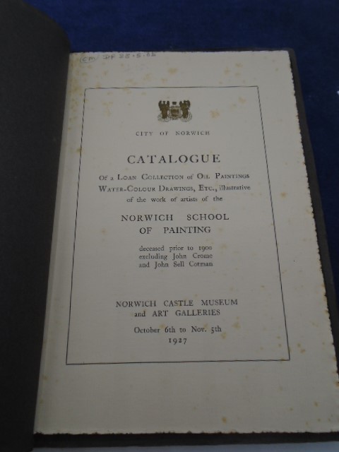 Catalogue Exhibition of Norwich School pictures, Norwich Castle Museum and art galleries, October - Image 3 of 4