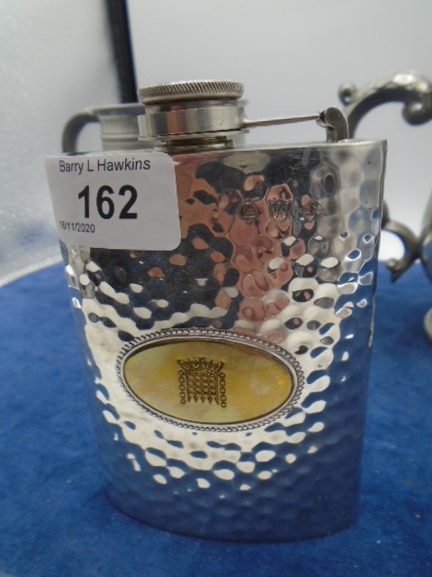 A silver plated tankard, engraved pewter tankard and a Westminster flask - Image 3 of 5