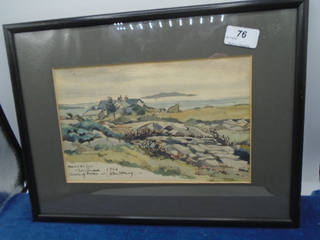 John Avery watercolour of Murray Lodge, Connemara, signed and dated 10" x 6.5"