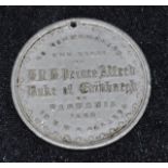 H.R.H Prince Alfred Tasmanian visit 1868 medal