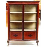 Edwardian two door glass display cabinet