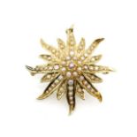 14ct yellow gold and seed pearl "star" pendant