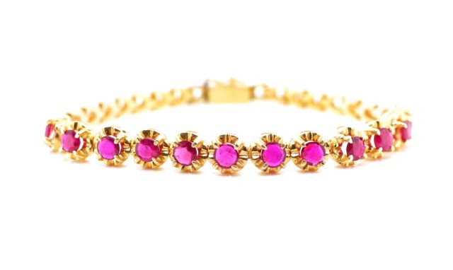 Ruby and rose gold bracelet - Image 3 of 7