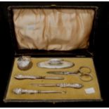 Vintage cased sterling silver manicure set