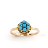 Turquoise and 9ct two tone gold ring