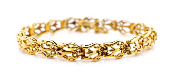 Mid century 9ct yellow gold bracelet - Image 2 of 4