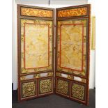 Large Chinese 2 panel dividing screen