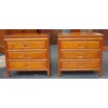 Pair of Chinese hardwood bedside chests