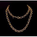 Two tone gold double rope twist chain necklace