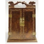 Chinese hardwood miniature cabinet