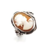 Australian Arts & Crafts carved cameo ring