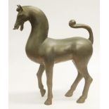 Large Chinese metal standing horse figure