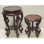 Two round Chinese hardwood stands